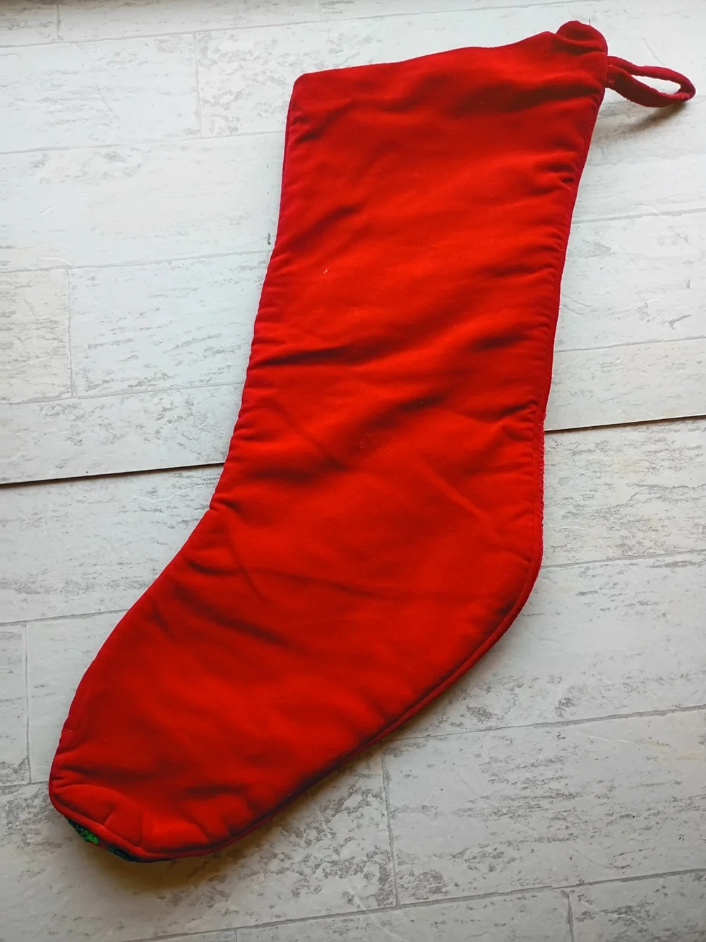 Vintage Needlepoint Handmade Christmas Stocking Santa NOEL 18”
